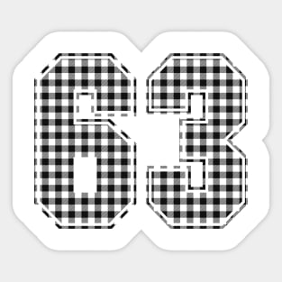 Plaid Number - 63 - Dark Sticker